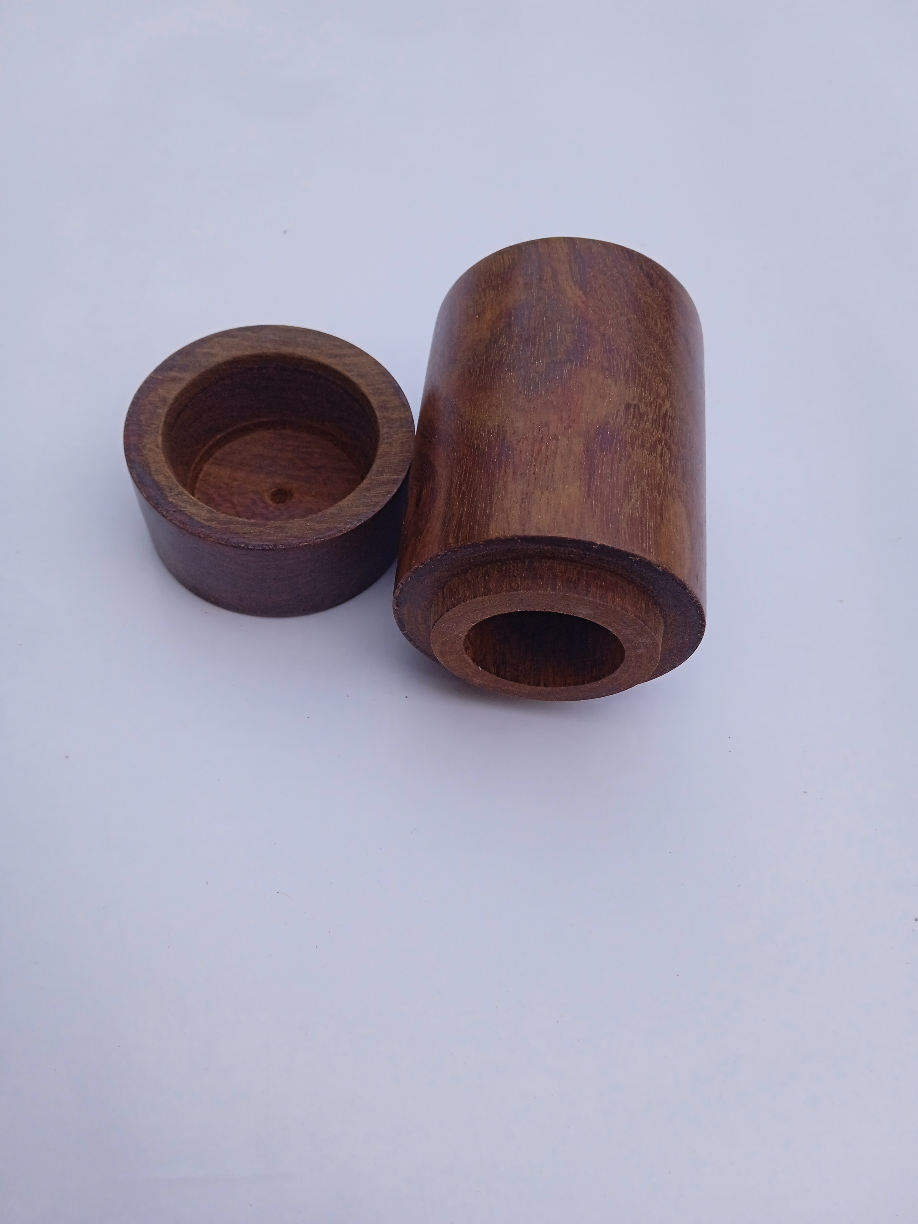 Lọ đựng tăm gỗ trắc NH HOME hình trụ