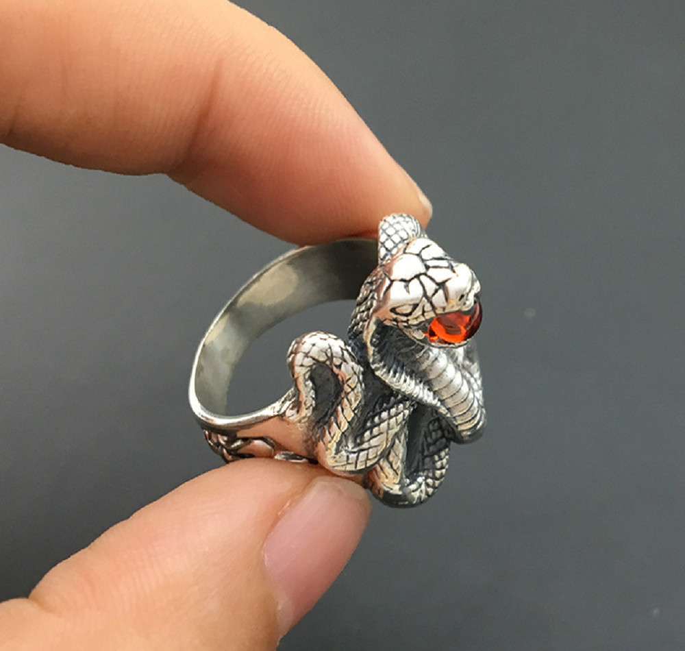Nhẫn nam bạc thái 925- đầu rắn