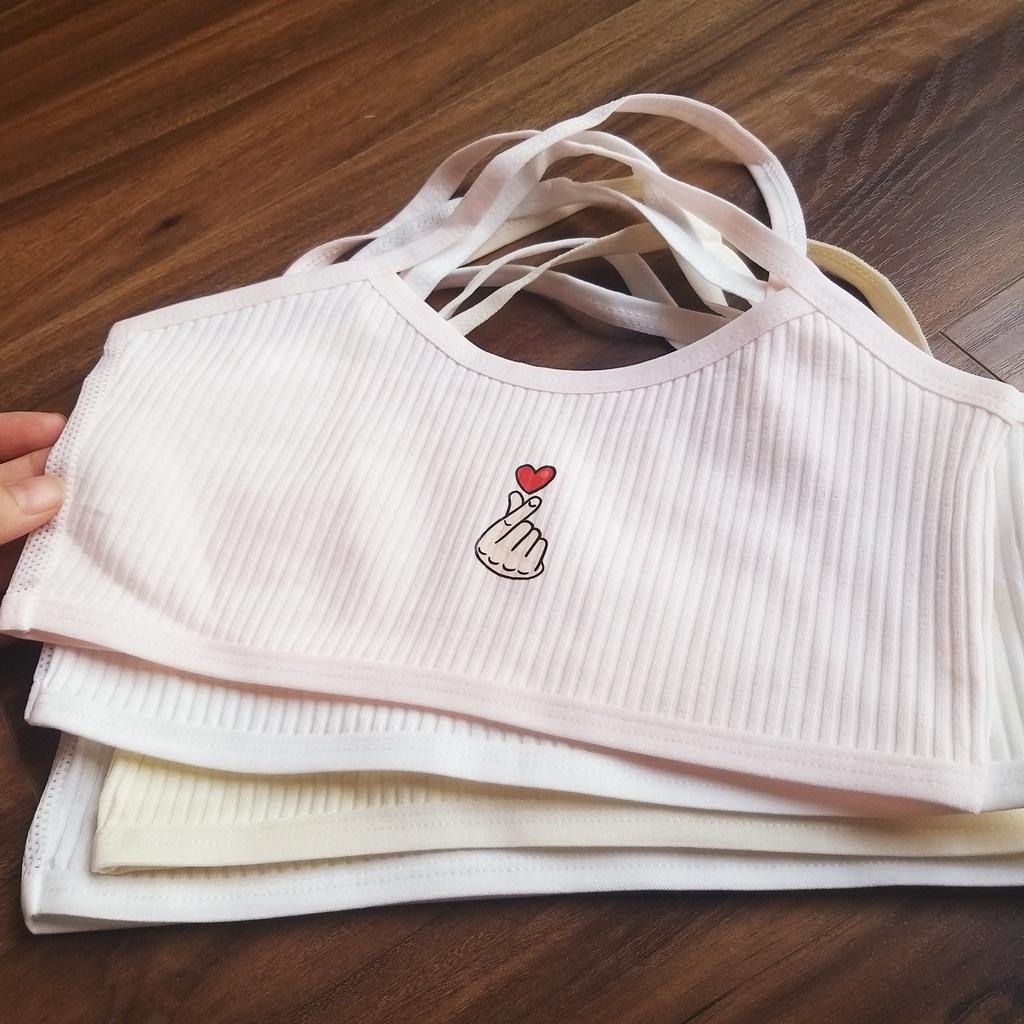 Áo lót lá cho bé gái bra học sinh cotton từ 20-40kg