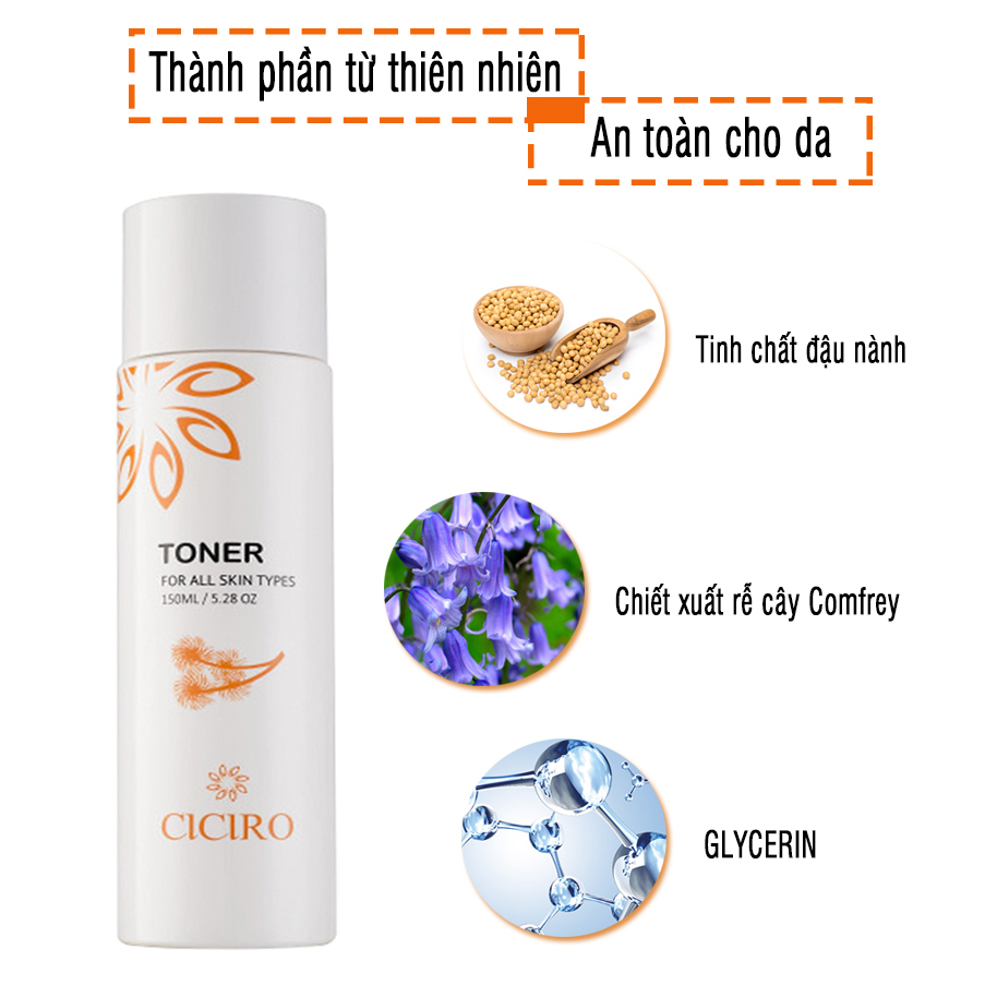 Nước Cân Bằng Da - TONER CICIRO Dưỡng Ẩm, Loại Bỏ Tế Bào Da Chết Trên Da