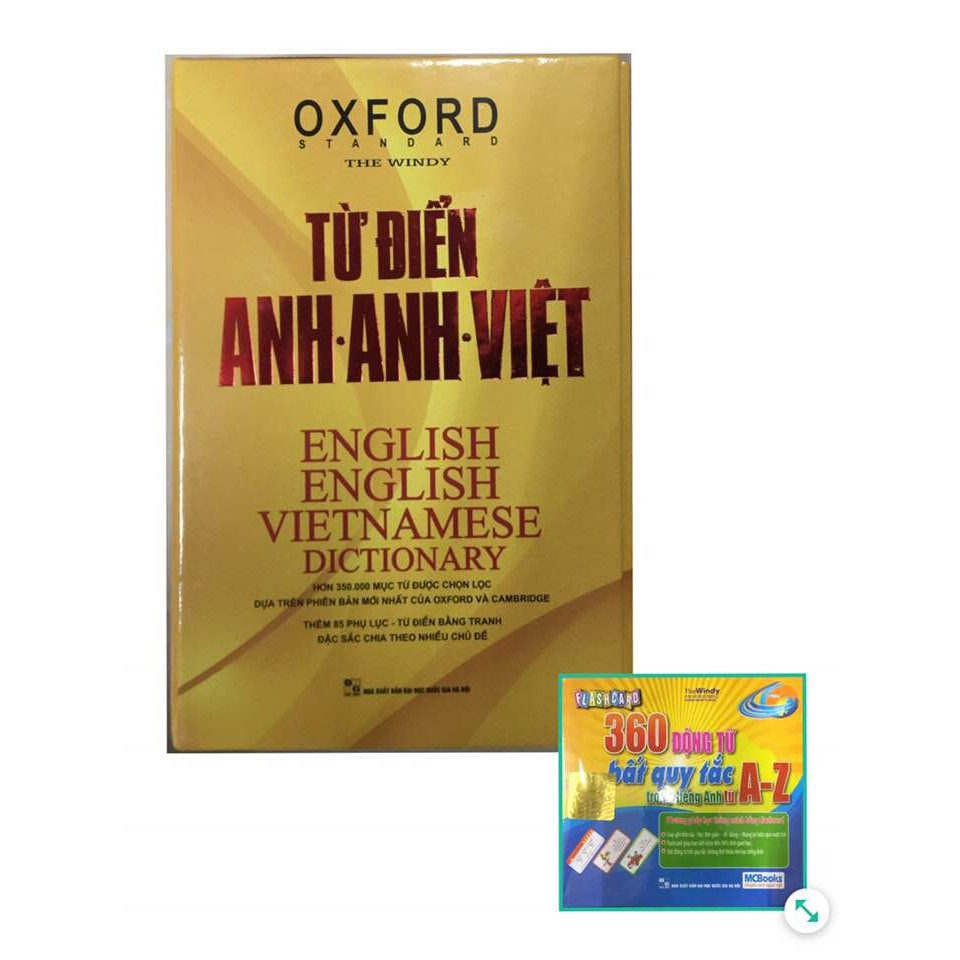 Từ Điển Oxford Anh Anh Việt 350.000 Từ hộp vàng cứng( Tăng Kèm hộp Flashcard 360 Động Từ Bất Quy Tắc Trong Tiếng Anh﻿ Từ A - Z )