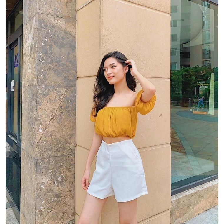 Áo croptop lụa trễ vai quyến rũ Tira Top
