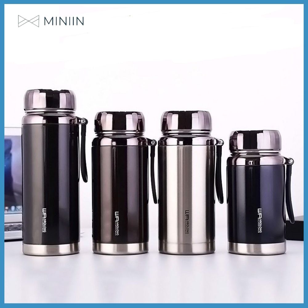 Bình Giữ Nhiệt Kim Cương Inox 304- Chống Rỉ Set, Nắp Đậy Chặt, Giữ Nhiệt Nóng Lạnh Tốt 6- 8h, Quai Đeo Chắc Chắn, Thiết Kế Sang Trọng, Màu Sắc Thanh Lịch, Tiện Lợi, Pha Lọc Trà, Hàng Chính Hãng MINIIN