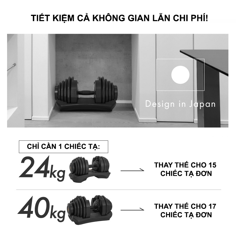 Tạ Điều Chỉnh Lysin 40kg – 17 Mức Trọng Lượng