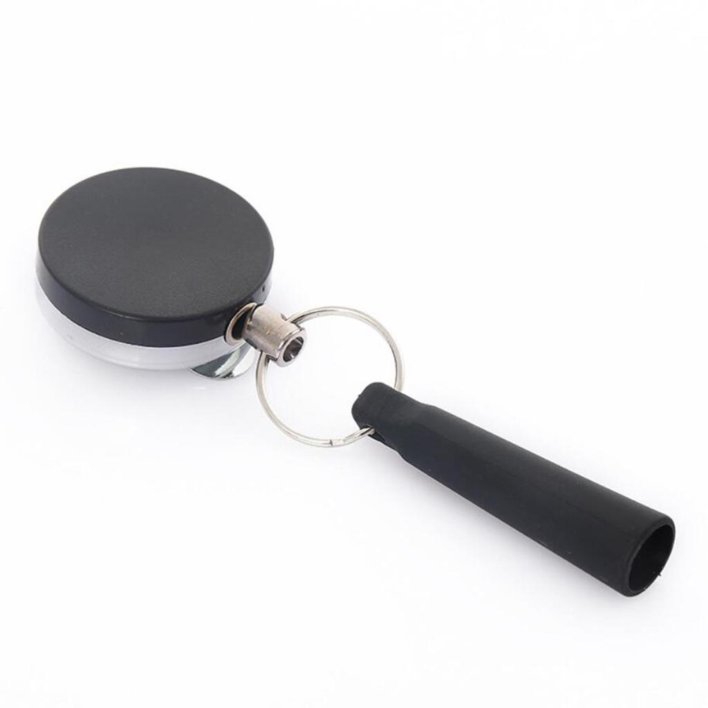 2xRetractable Anti-Theft Wire Rope Pen Holder Key  Reel Buckle with Clip