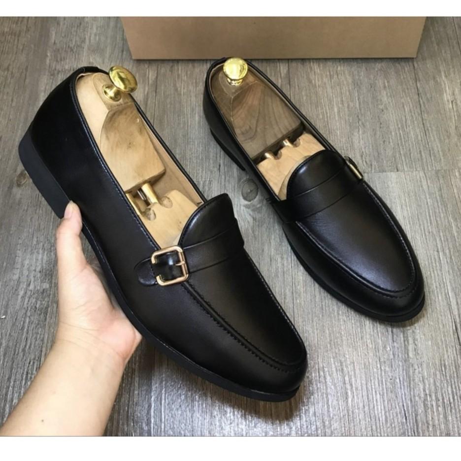 Giày Tây Nam Phối Khóa Kim Loại Bên Lịch Lãm LS01