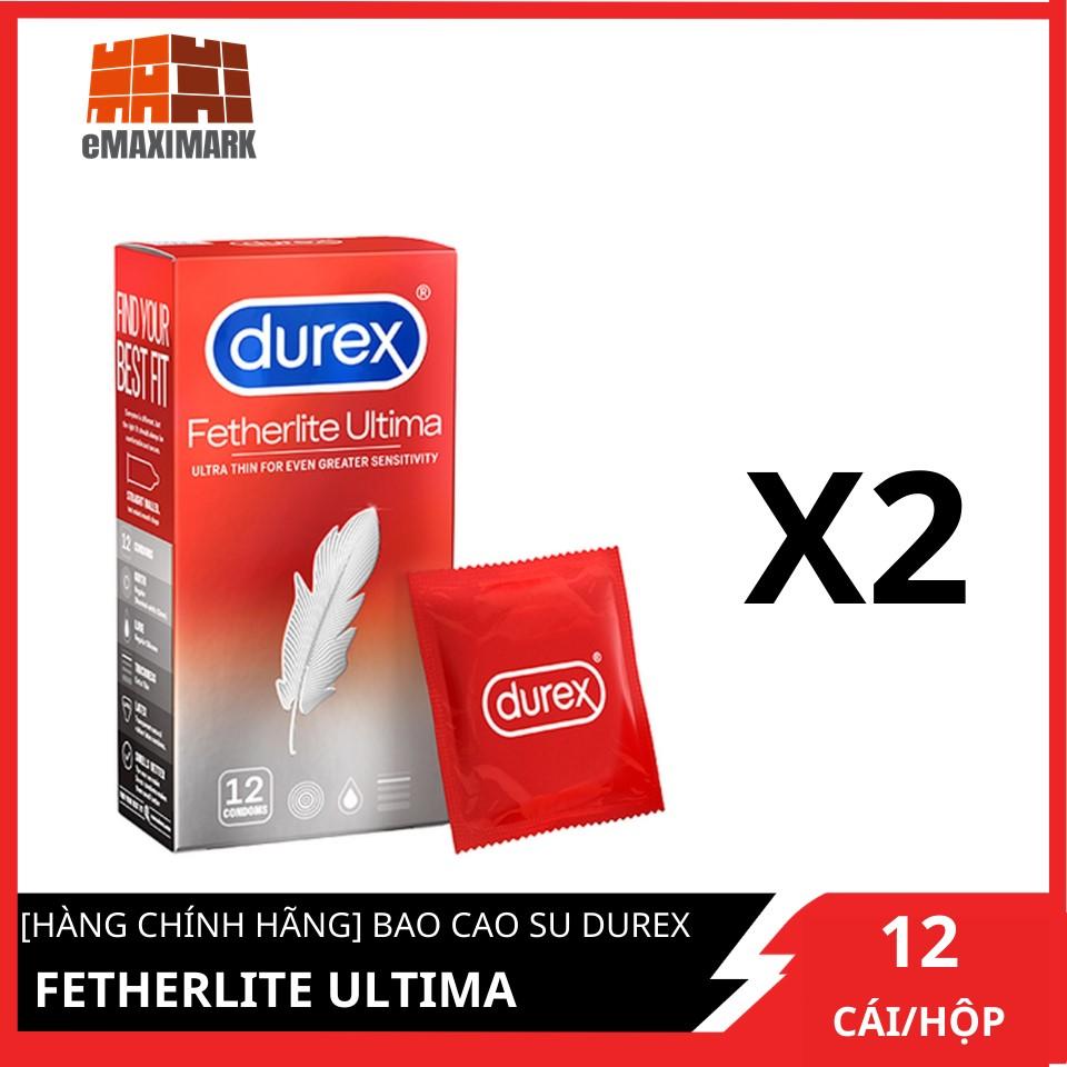 combo 2 Bao cao su Durex Siêu mỏng Fetherlite Ultima (Đỏ) Hộp 12 cái