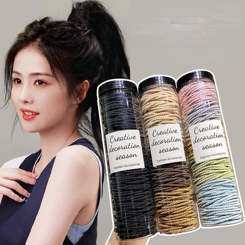 ỐNG 100 CHUN BUỘC TÓC XOẮN MÀU SẮC CHO NỮ