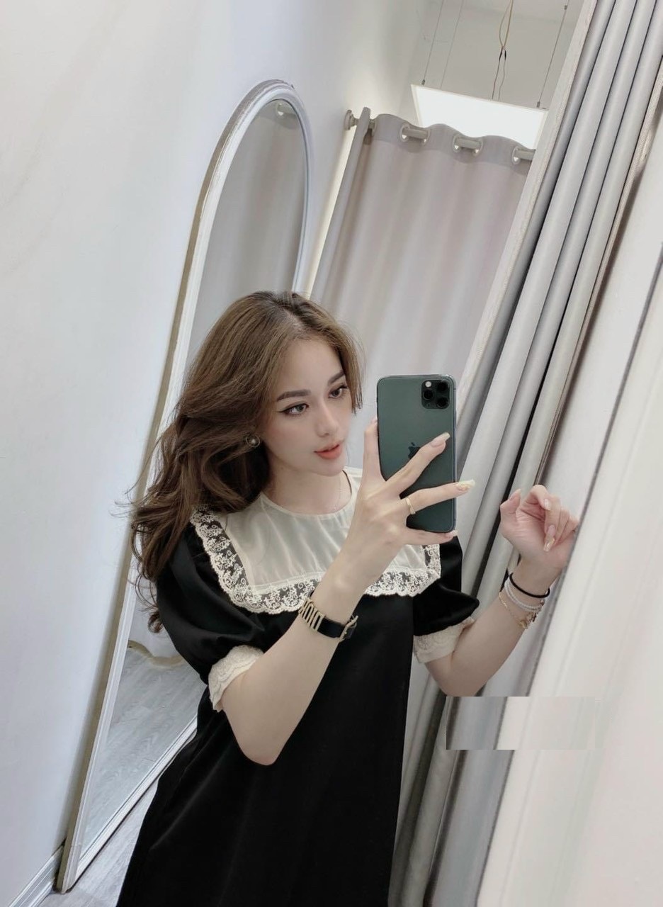 Đầm bầu đen công sở sang chảnh