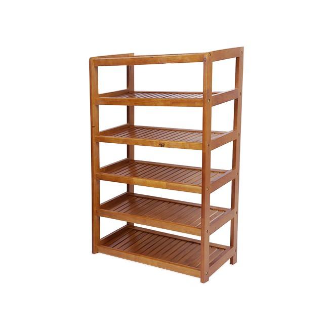 Kệ để giày dép gỗ 6 tầng 60cm, gỗ cao su - Gía để giày dép 6 tầng 47wood