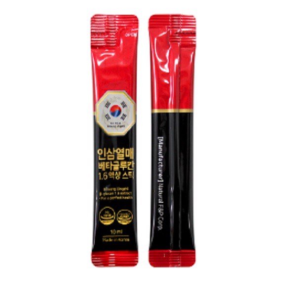 Hộp Nhân Sâm Linh Chi Beta Glucan 1.6 Extract 15 Gói Cô Đặc Của Hàn Quốc, Giúp Ngừa Ung Thứ, Cải Thiện Hệ Tiêu Hóa, Tăng Miễn Dịch, Bồi Bổ Cơ Thể, Làm Đẹp Da