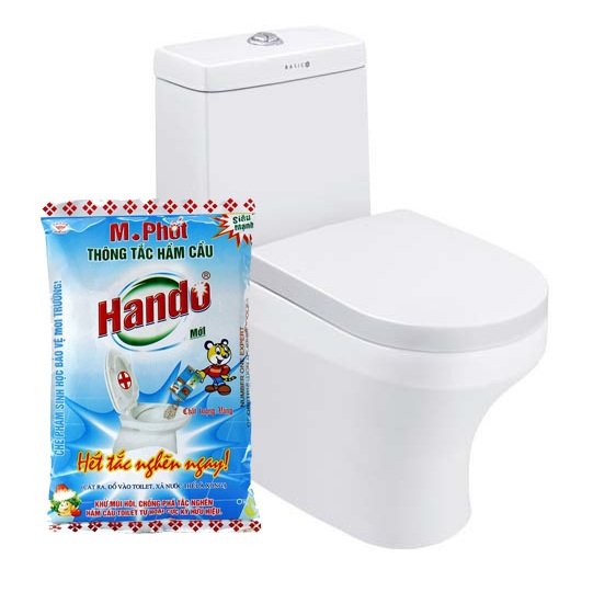 Bột thông tắc bồn cầu bể phốt Hando 300Gr