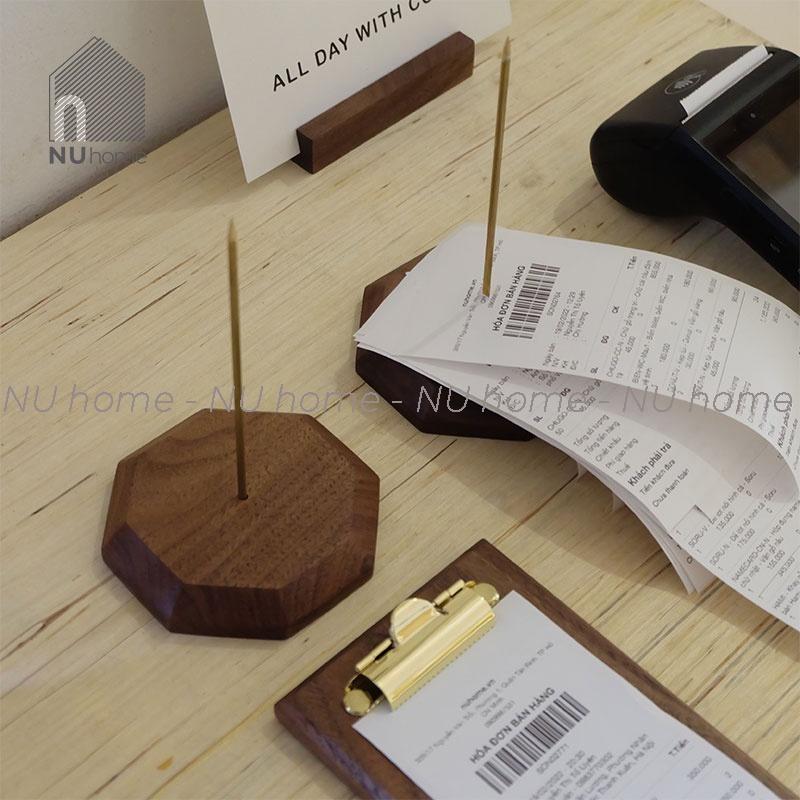 Cây ghim hoá đơn - Geto, ghim giấy, cây cắm hoá đơn cắm bill bằng gỗ cao cấp thiết kế đơn giản và sang trọng