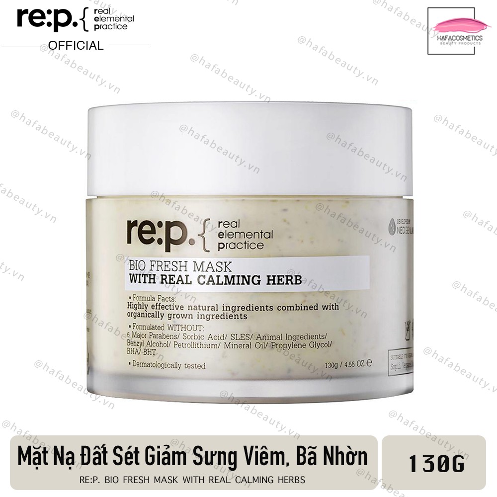 Mặt Nạ Đất Sét Giảm Sưng Viêm Dành Cho Da Dầu Mụn RE:P Bio Fresh Mask With Real Calming Herbs 130g + Tặng Kèm 1 Băng Đô Tai Mèo