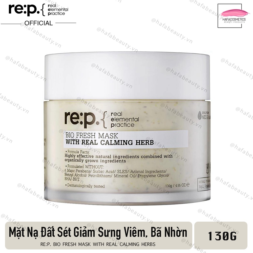 Mặt Nạ Đất Sét Giảm Sưng Viêm Dành Cho Da Dầu Mụn RE:P Bio Fresh Mask With Real Calming Herbs 130g + Tặng Kèm 1 Băng Đô Tai Mèo (MÀu Ngẫu Nhiên)