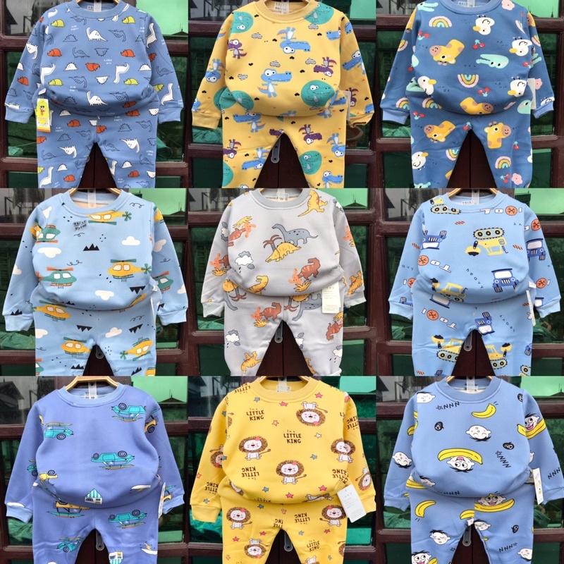 Bộ nỉ lót lông vàng hàng quảng châu cho bé trai bé gái từ 7-15kg