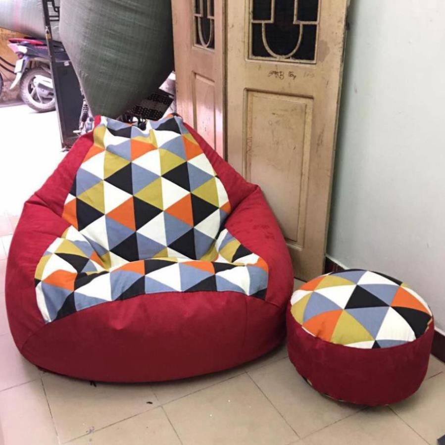 Đôn xốp kê chân họa tiết Babykid, 2 cỡ, thô canvas phối da lộn nhiều màu