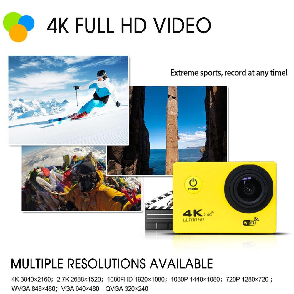 Máy ảnh thể thao HD 4K không thấm nước với WiFi Lặn ngoài trời từ xa Deportiva 2 inch F60 Camera 4K 1080p Camera ngay lập tức