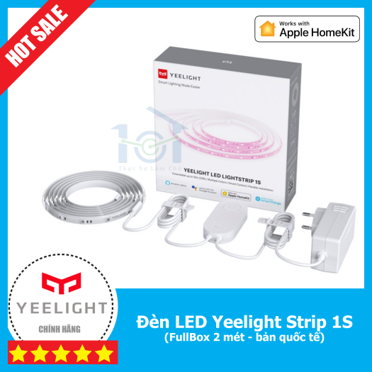 Đèn LED dây thông minh Xiaomi Yeelight Strip 1S Full Box 2m,  Hỗ trợ Apple HomeKit, Google Assistant, Alexa, Mi Home