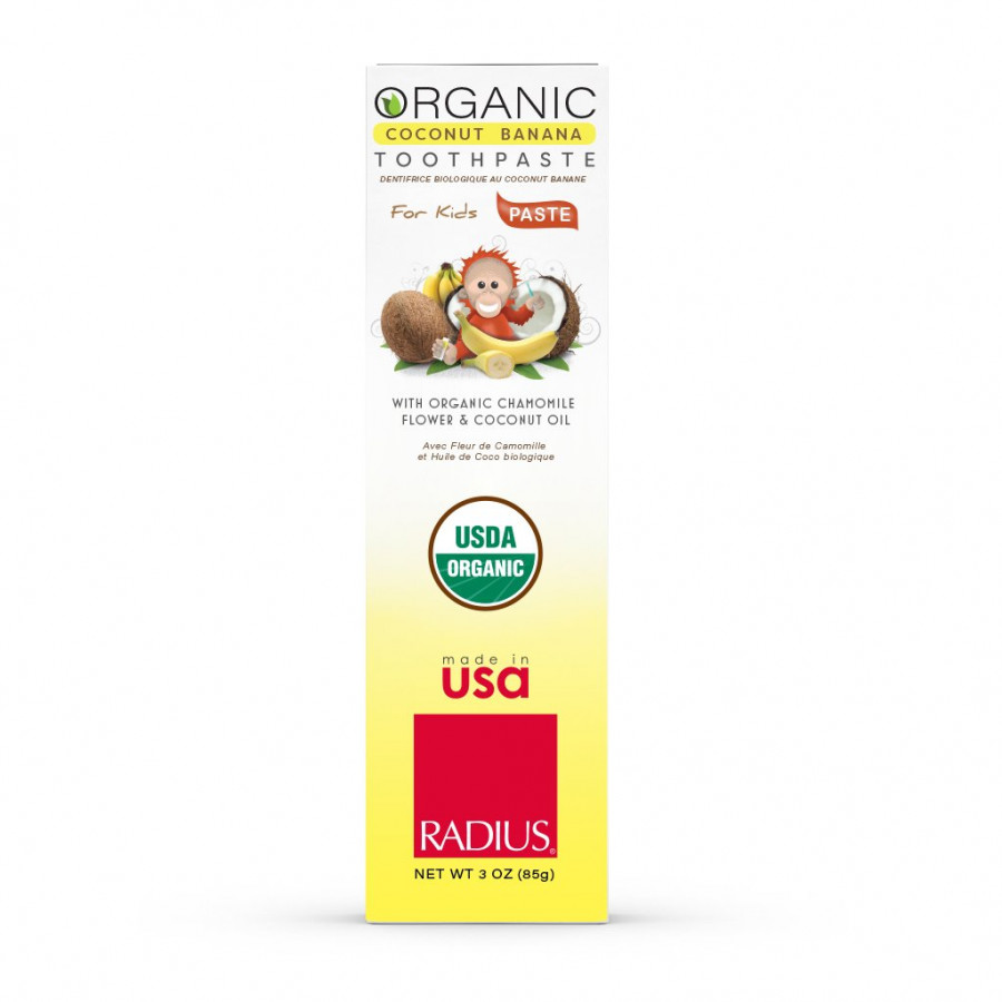 Kem Đánh Răng Hữu Cơ Trẻ Em Vị Chuối Dừa Radius - Organic Coconut Banana Toothpaste 85g