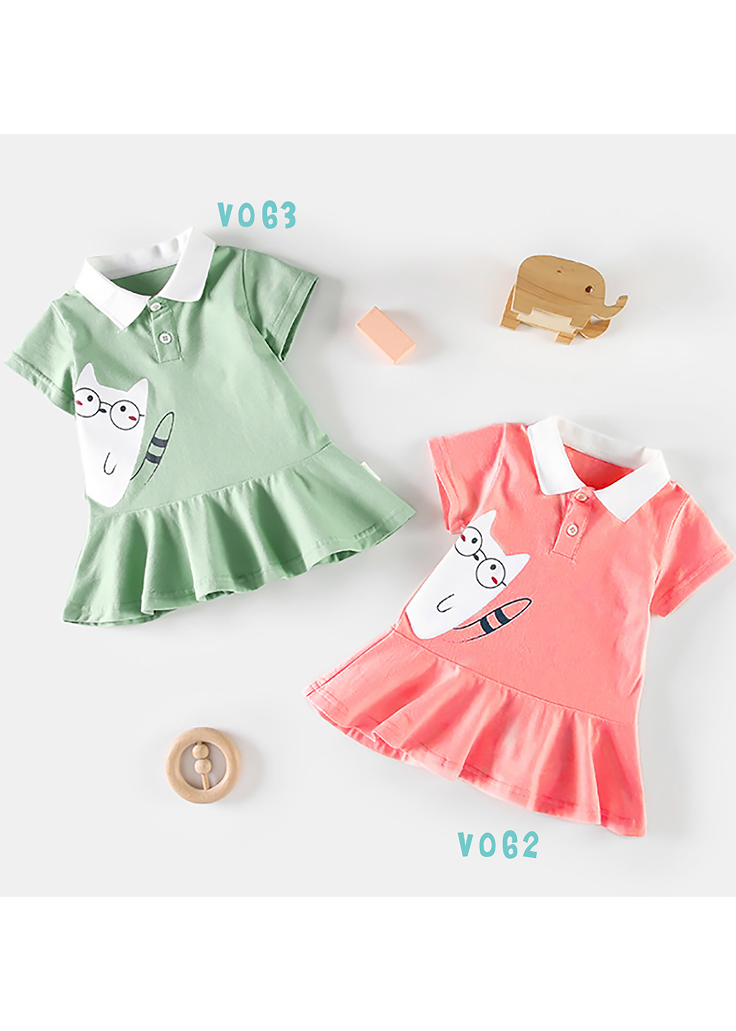 Đầm Bé Gái Cộc Tay Cotton In hình Siêu Đáng Yêu Bello Land