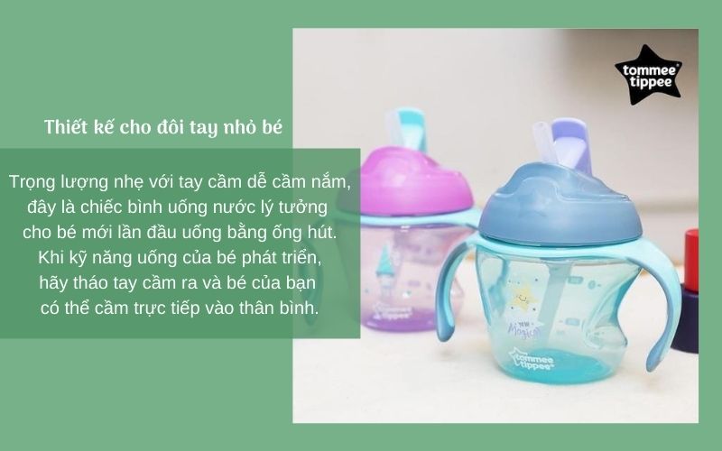 Bình uống nước có ống hút cho bé Tommee Tippee First Straw 150ml từ 9 tháng - Xanh Lá