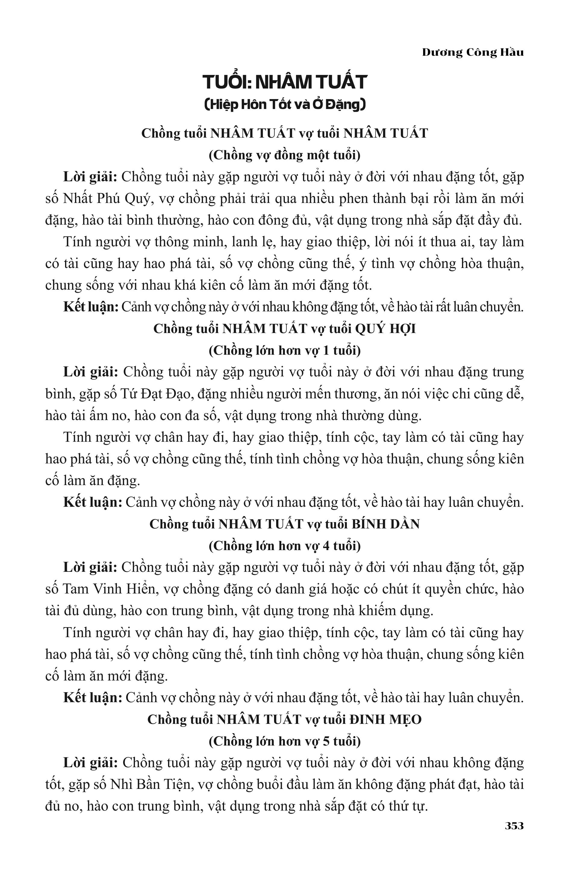 Sách - Căn Duyên Tiền Định - Sách Xem Tuổi Vợ Chồng - Dương Công Hầu