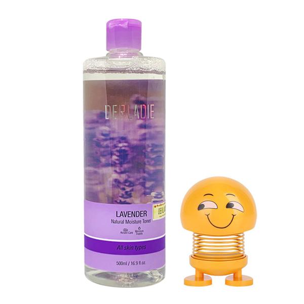 Nước hoa hồng kháng viêm, kiềm dầu và hỗ trợ làm giảm mụn Derladie Lavender Natural Moisture Toner 500ml + tặng 1 con lắc lò xo EMOJI ( hình ngẫu nhiên)