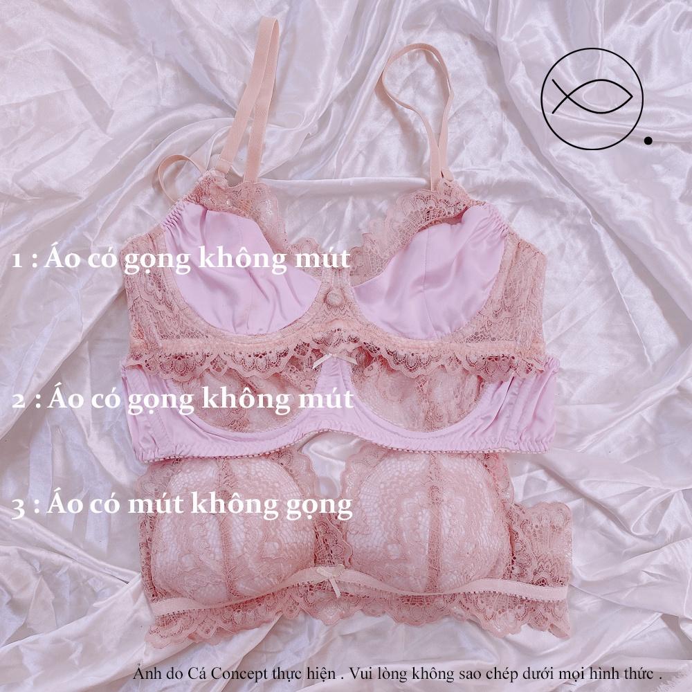 Bộ Sưu Tập Bra ren hồng đất phối phi lụa CÁ CONCEPT đồ lót thiết kế bra sexy