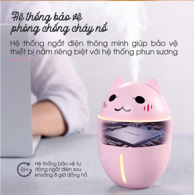 Máy phun sương Mèo con HUMIDIFIER CAT - có thể kết hợp dùng với tinh dầu