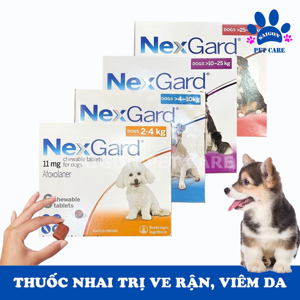 Viên nhai Nexgard trị ve rận, bọ chét cho chó (1 viên)