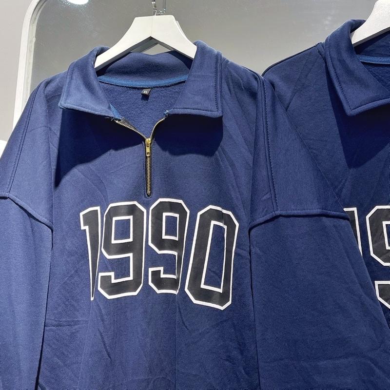 áo sweater có cổ 1998 màu xanh unisex ảnh thật SSSTore ( nam nữ mặc đều được