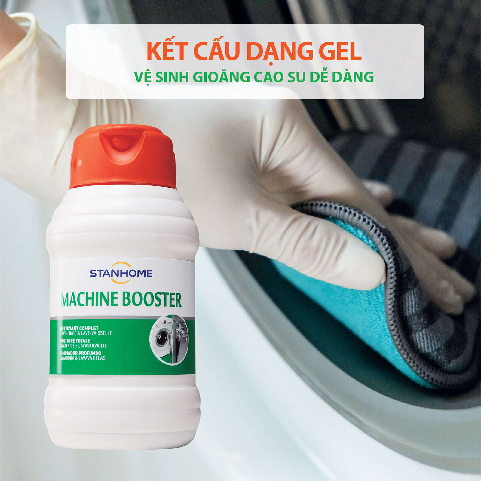 Dung Dịch Vệ Sinh Lồng Giặt, Máy Rửa Chén Stanhome Machine Booster 500Ml