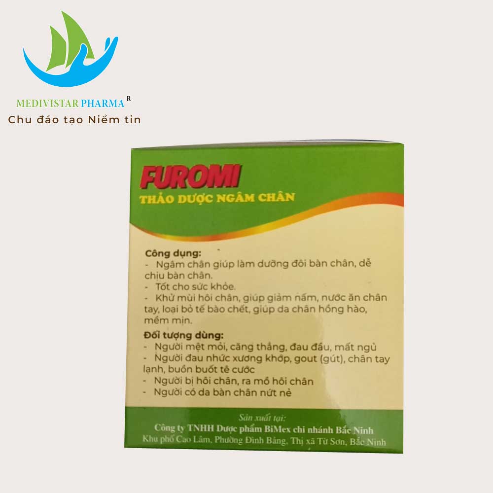 Thảo Dược Ngâm Chân FUROMI Giúp Giảm Đau Xương Khớp, Khử Mùi Hôi, Thư Giãn Tốt Cho Sức Khỏe Hộp 20 Túi Lọc