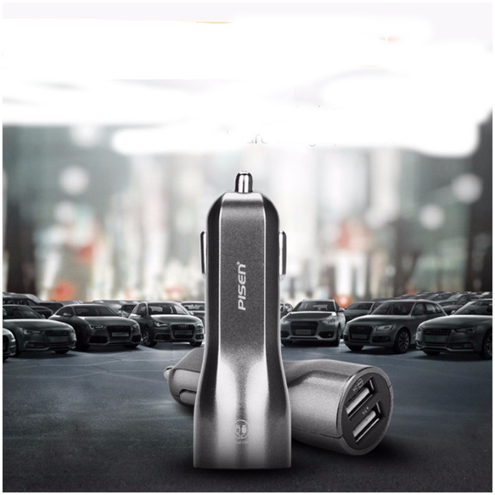 Sạc trên ô tô Pisen Dual USB Car Charger 1A/2A (smart) New - Hàng chính hãng