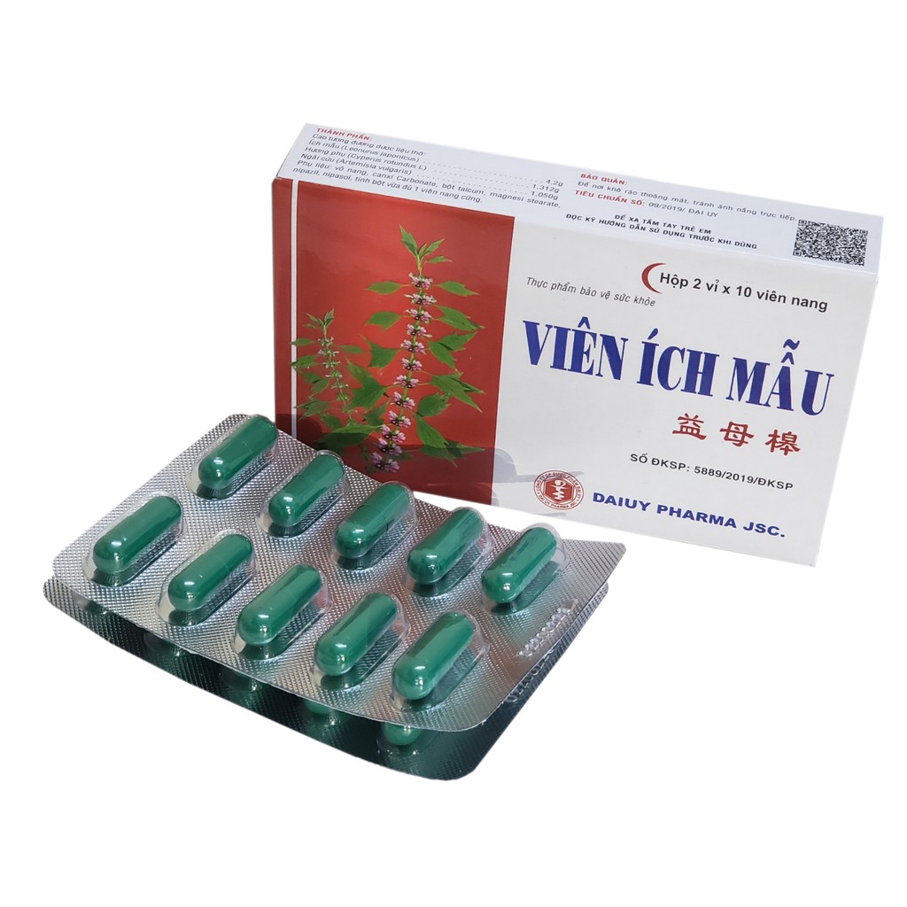 Viên uống Ích Mẫu - Bổ huyết - Điều Kinh - Hộp 20 viên - Đại Uy