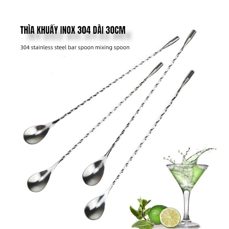 Thìa Khuấy 2 Đầu Giọt Nước Cao Cấp Inox #304 dài 30cm