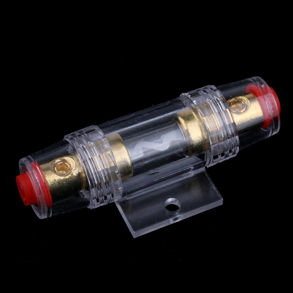 Professional 60A Car Audio Fuse Speaker Cable Blocks Distribution Holder Gold Plate FH-001