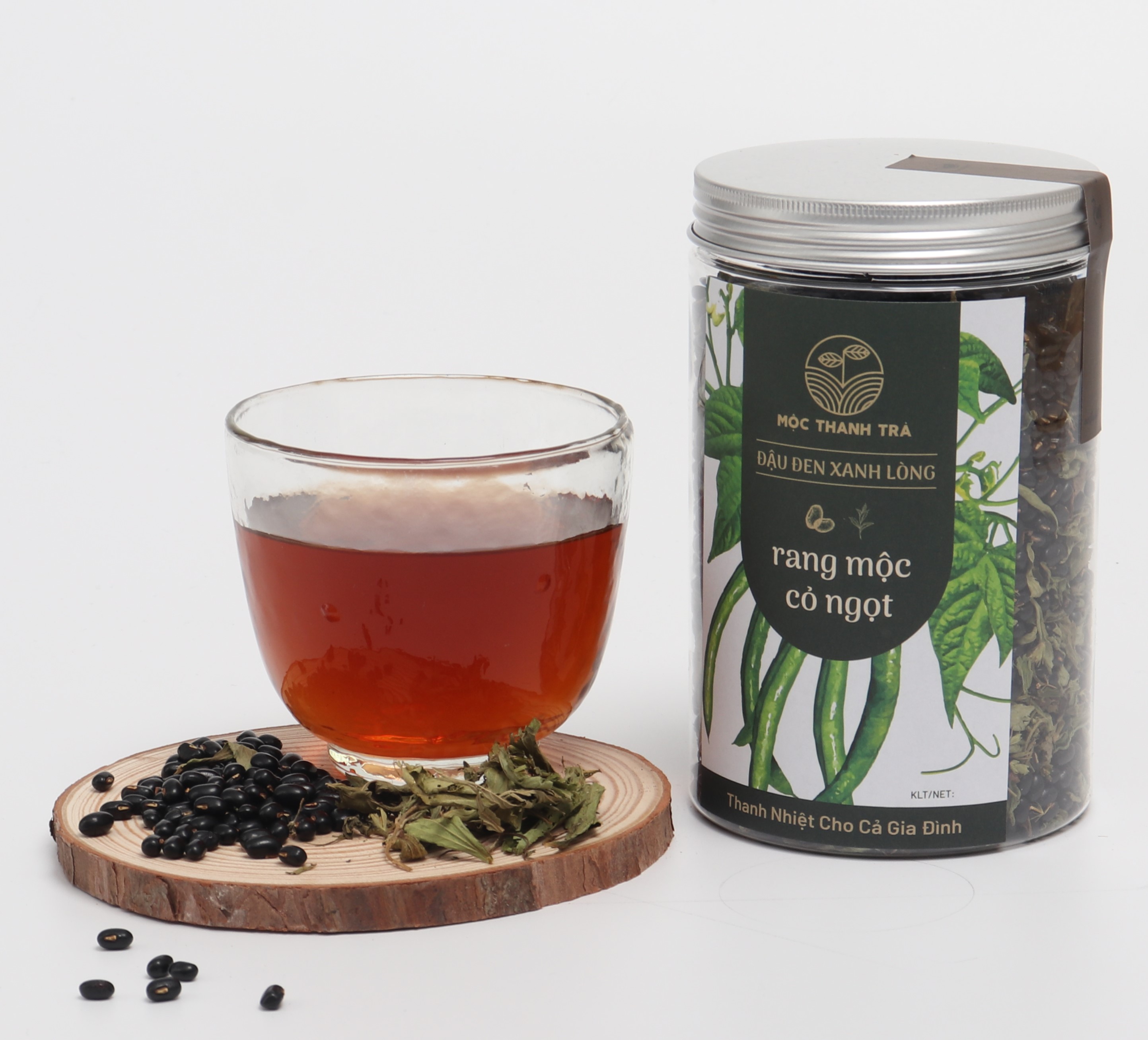Đậu Đen Xanh Lòng Rang Mộc _Cỏ Ngọt Hũ 500GRAM _ Mộc Thanh Trà