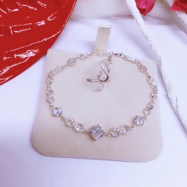 Bộ trang sức nhẫn và lắc tay vô cực