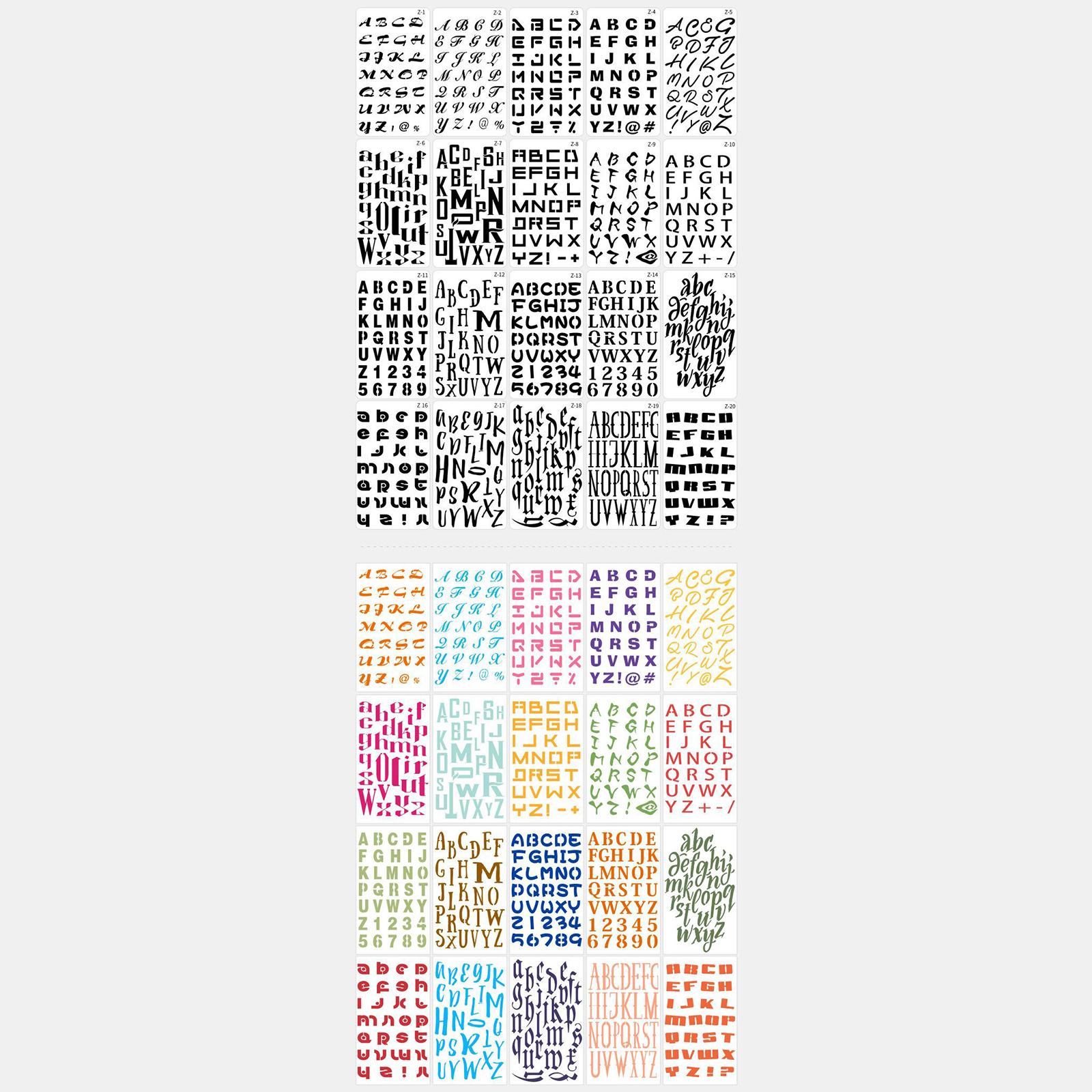 20Pcs Letters Numbers Stencils Alphabet Crafts for DIY Scrapbooking Card Making