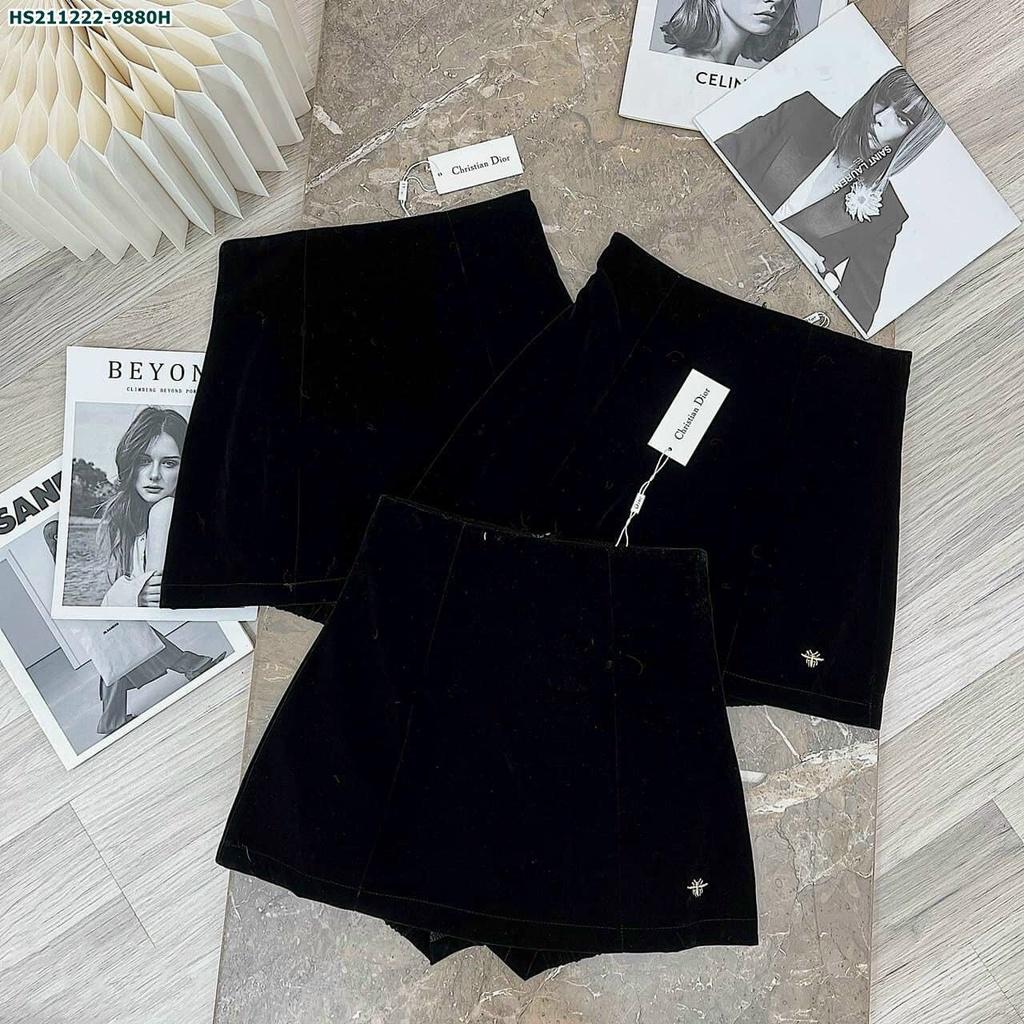 CHÂN VÁY NHUNG THÊU ONG CHO NỮ