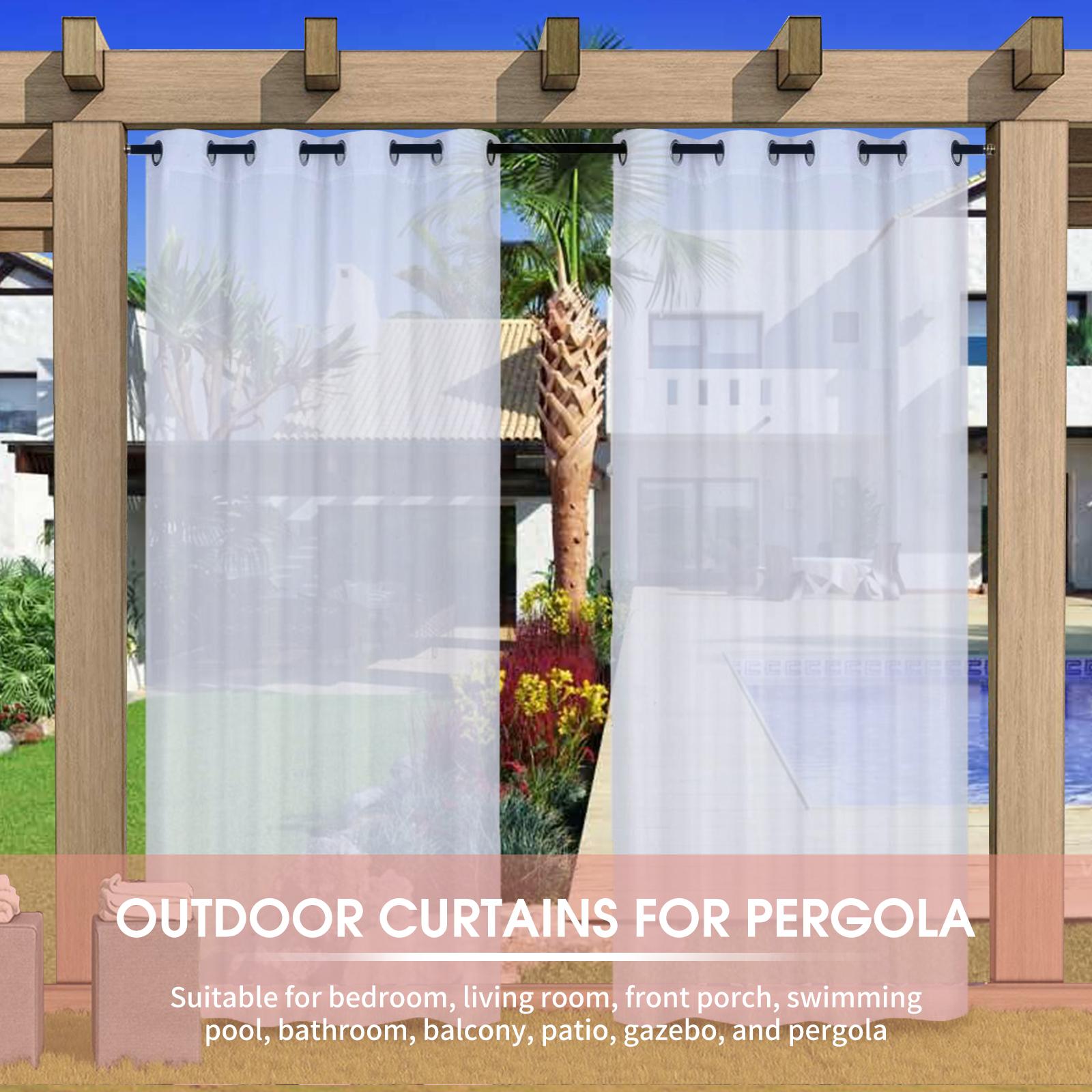 Rèm cửa ngoài trời không thấm nước phong cách pergola porch pavilion sang trọng, trang trí sân vườn