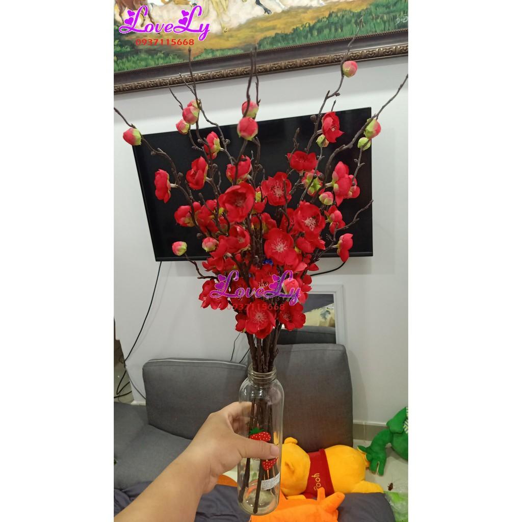 Hoa giả - Cành đào trang trí nghệ thuật dài 60cm