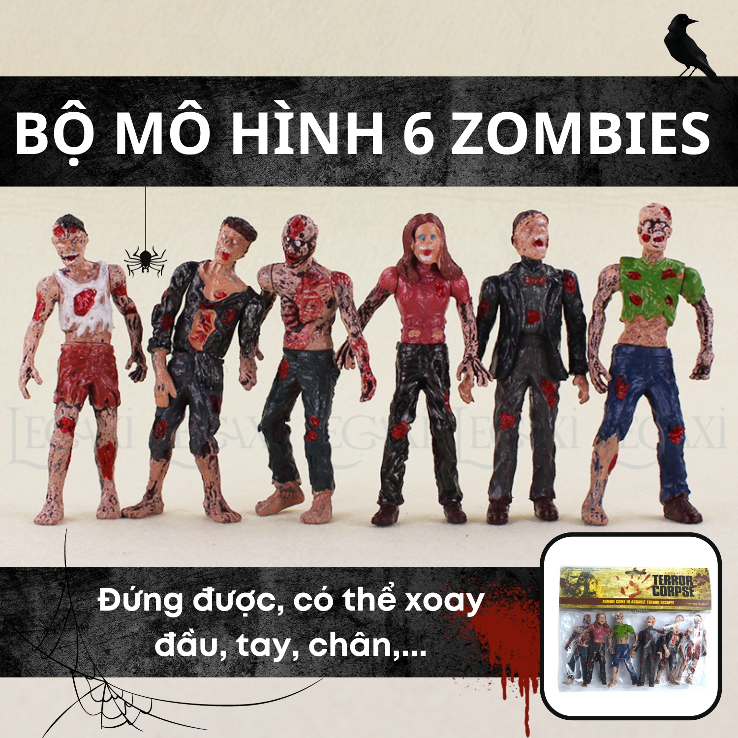 Mô hình zombie đồ chơi tang thi xác chết nhân vật phim Walking Dead có thể lắp ráp Legaxi