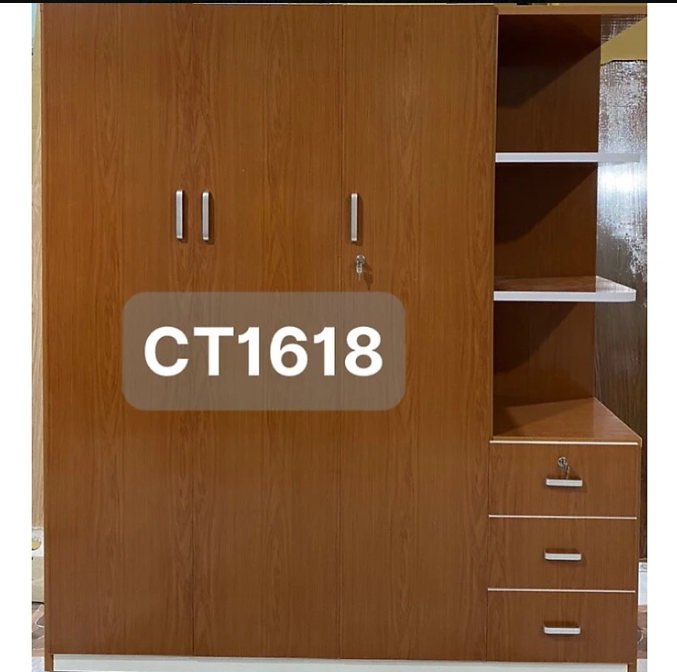 Tủ quần áo nhựa 3 cánh kèm kệ và ngăn kéo ĐV Tundo 164 x 185 x 47 cm nhiều màu lựa chọn