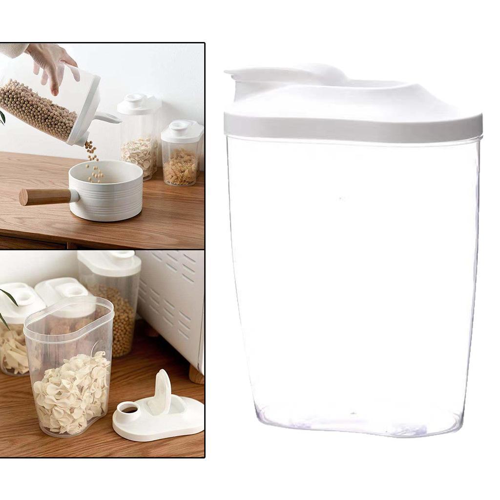 2X Food Storage Container Cereal Dispenser Flip Lid Dry Food Grain Rice 1500ml