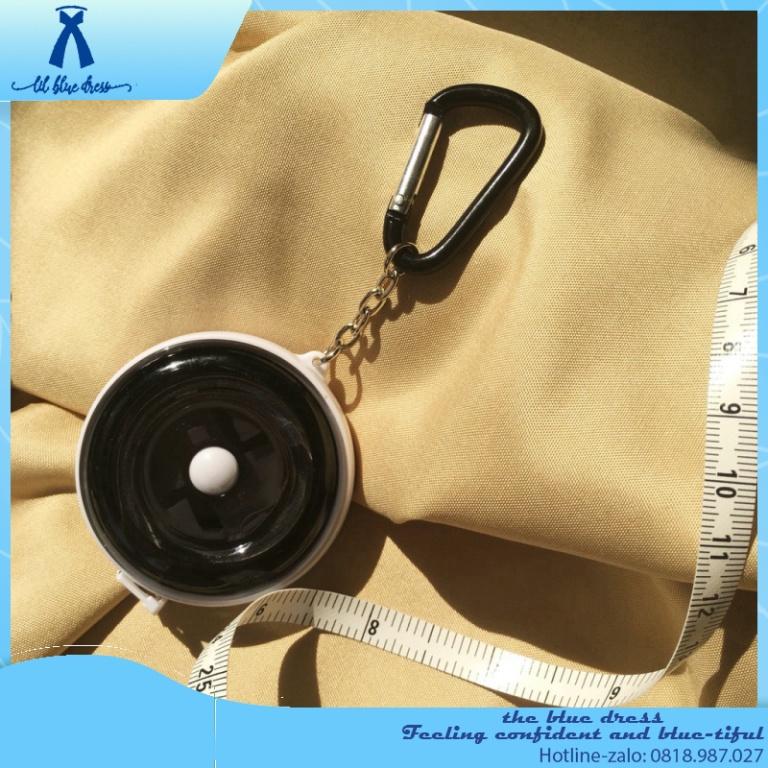 QUẢNG CHÂU CAO CẤP Thước dây cuộn rút mini, nhỏ gọn kèm móc khóa - Dụng cụ cần thiết cho việc may đo quần áo, đo các d