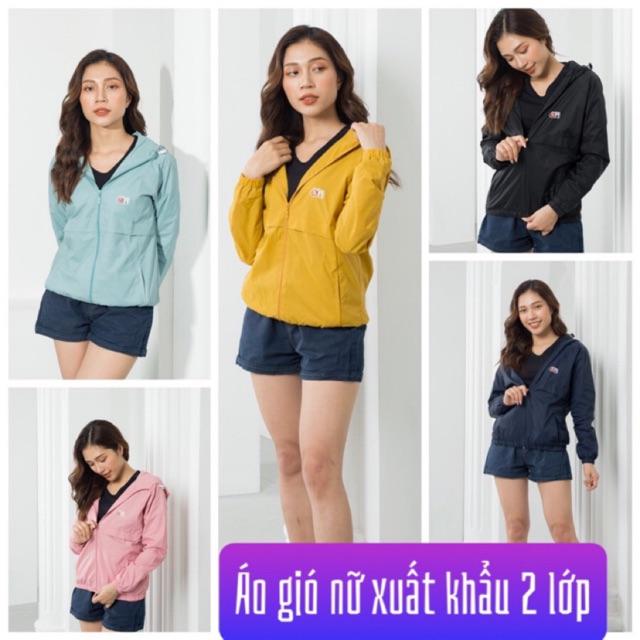 Áo Khoác Gió Nữ Xuất Khẩu - Xanh bạc hà,Size XL từ 57-63kg