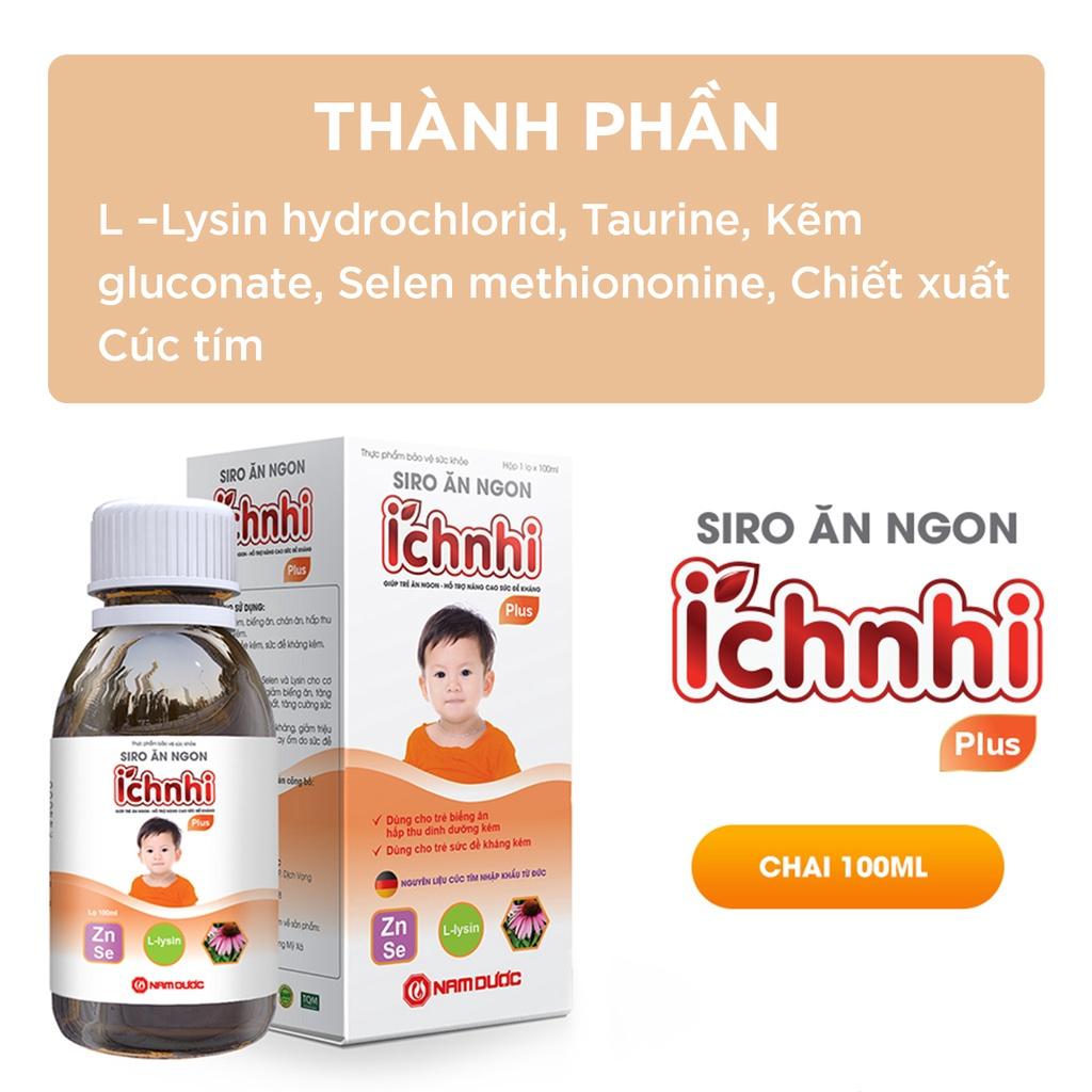 Siro ăn ngon Ích Nhi Plus cho bé lọ 100ml giúp tăng sức đề kháng,tăng chuyển hóa hấp thu dưỡng chất